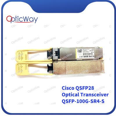 OM4 100GBASE-SR4 QSFP28 트랜시버 모듈 850nm 100m DOM MPO-12 MMF