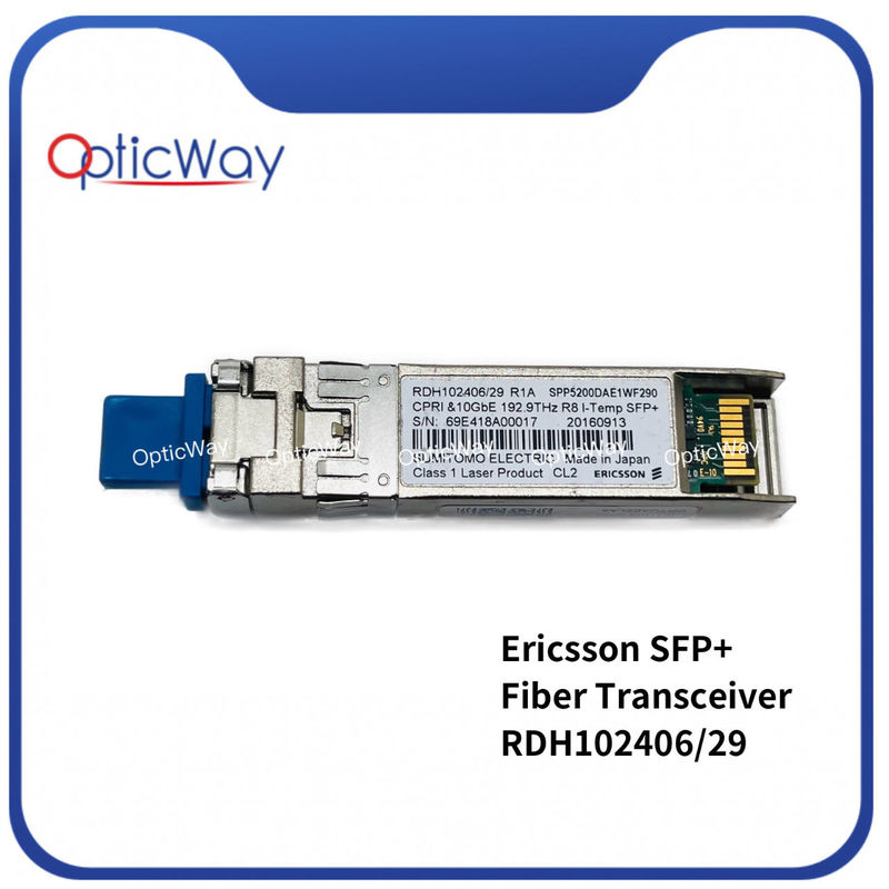 Ericsson RDH102406/29 R1A SFP 10G DWDM 192.9THz 40km 1554.13nm CRTUAEZLAA SFP+ Fiber Transceiver